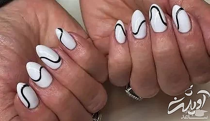 طراحی ناخن سیاه و سفید